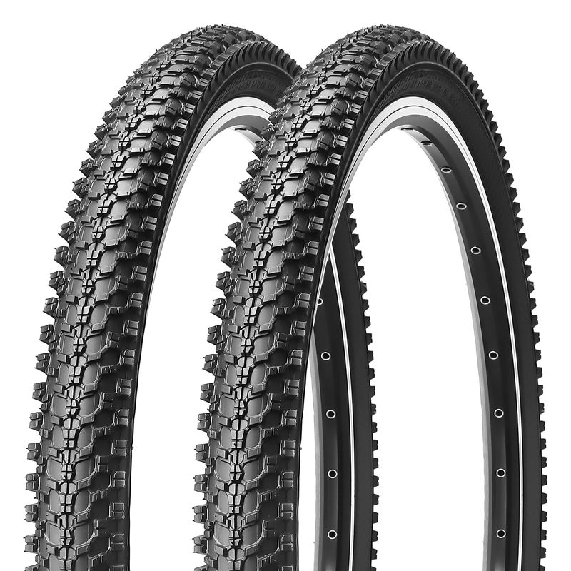 MOHEGIA 24x1.95 Inch Mountain Bike Tires,24" Steel Bead All-Terrain Folding MTB Replacement Tires 2-Pack - High-Performance Durable for Off-Road, Street & Trail Adventures-2 Unit - Image 1