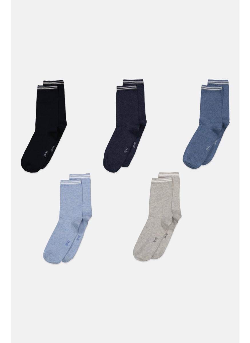 Tchibo Kids Boy 5 Pairs Knitted Crew Socks, Multicolor  - Image 1
