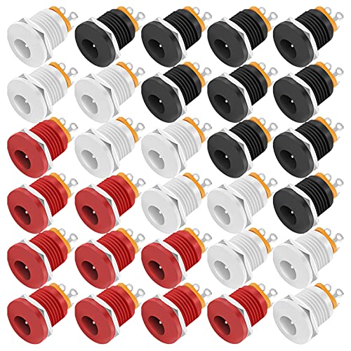 DAIERTEK 2.1mm Barrel Jack 5.5x2.1mm Female DC Power Jack 2.1 X 5.5mm 6V 9V 12V DC Power Connector Panel Mount -30 Pack - Image 1