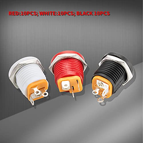 DAIERTEK 2.1mm Barrel Jack 5.5x2.1mm Female DC Power Jack 2.1 X 5.5mm 6V 9V 12V DC Power Connector Panel Mount -30 Pack - Image 3