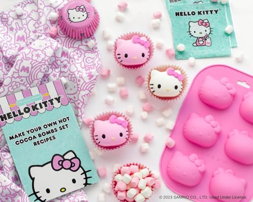 Handstand Kitchen Hello Kitty Hot Cocoa Bomb Making Set with Silicone Mold, Spatula and More! - Image 5