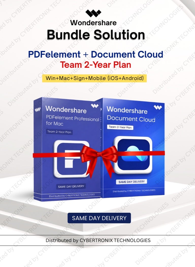 حل مجموعة Wondershare: PDFelement وفريق Document Cloud | 2 سنة | ويندوز + ماك + توقيع + موبايل (iOS + أندرويد) | ترخيص رقمي | توصيل في نفس اليوم