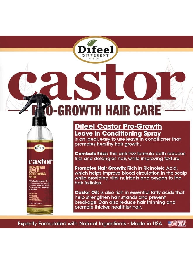 difeel - Castor Leave-In Conditioning Spray | Special Anti-Rinse Hair Treatment Spray | Pro-Growth Formula | For Longer, Stronger & Thicker Hair | 177Ml - Image 1