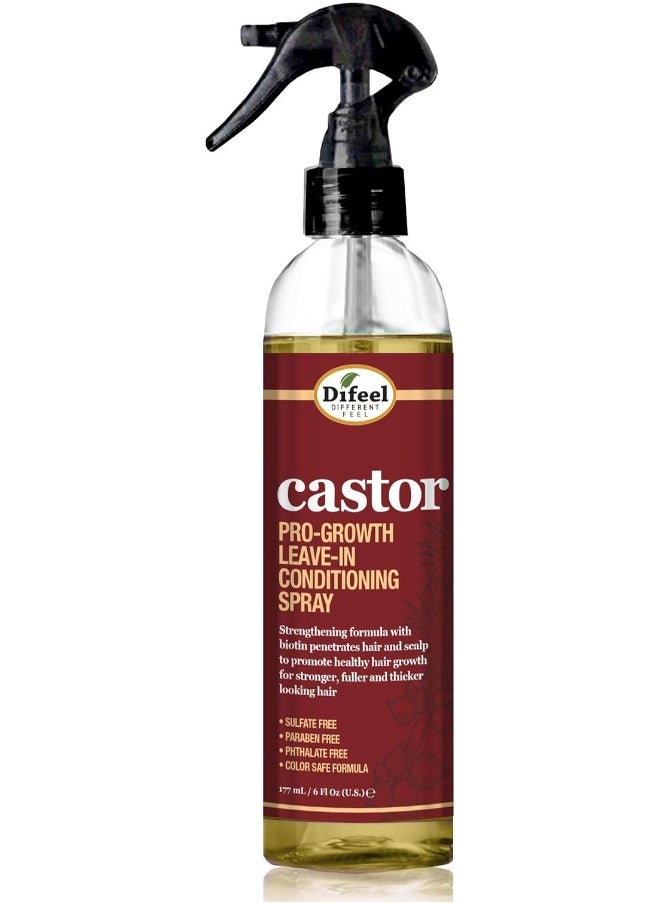 difeel - Castor Leave-In Conditioning Spray | Special Anti-Rinse Hair Treatment Spray | Pro-Growth Formula | For Longer, Stronger & Thicker Hair | 177Ml - Image 1