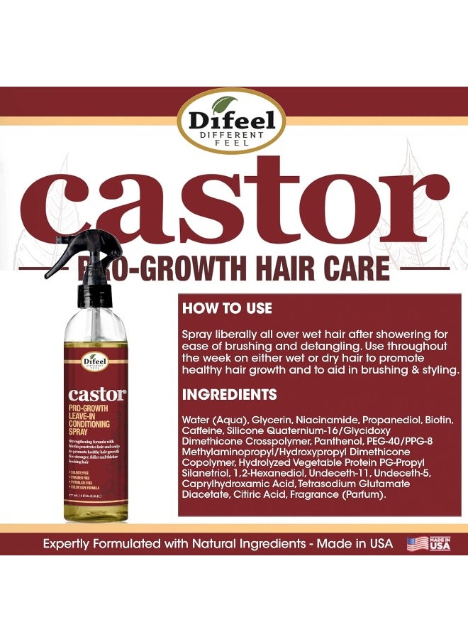 difeel - Castor Leave-In Conditioning Spray | Special Anti-Rinse Hair Treatment Spray | Pro-Growth Formula | For Longer, Stronger & Thicker Hair | 177Ml - Image 1