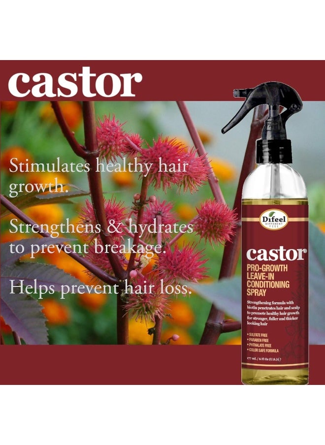 difeel - Castor Leave-In Conditioning Spray | Special Anti-Rinse Hair Treatment Spray | Pro-Growth Formula | For Longer, Stronger & Thicker Hair | 177Ml - Image 1