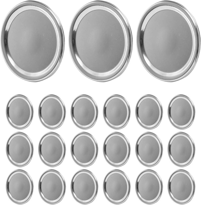 24pcs 70mm Silver Split-type Metal Caps Sealing Lids for Regular Mouth Mason Jars Multipurpose Glass Jar Covers for Kitchen Storage and Canning - Image 1
