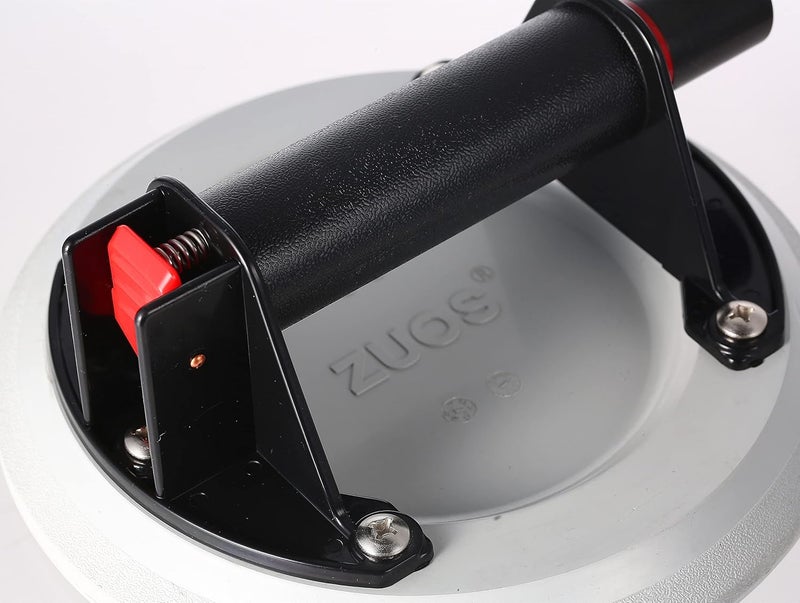 ZUOS 8" Glass Suction Cup Heavy Duty Hand-held Glass Lifter, Industrial Vacuum Lifter with handle for Granite Lifting &Window Replacement, 400 lbs Load Capacity/Carring Case（Gray suction cup） - Image 2