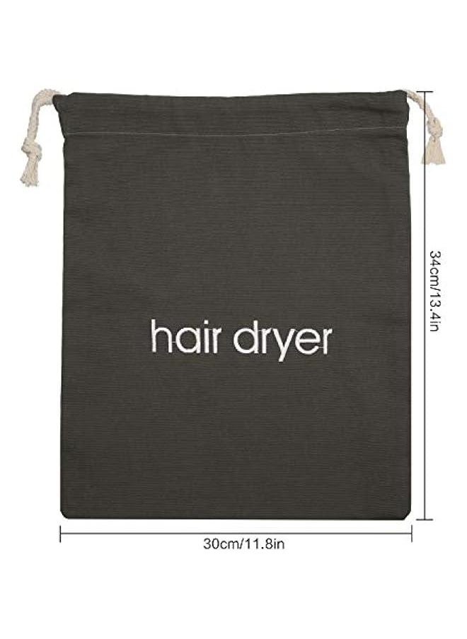 Generic Hair Dryer Bags Drawstring Bag Hairdryer Container, 11.8 by 13.8 Inch(Cotton,Gray)  - Image 2