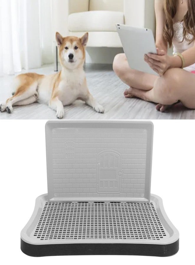 زيروديس صينية تدريب الجراء على استخدام المرحاض، مرحاض تدريب الجراء المحمول المصنوع من شبكة، مرحاض تدريب الكلاب مع عمود حائط وصينية قابلة للإزالة لحصيرة التبول للحيوانات الأليفة الكبيرة والصغيرة والمتوسطة (أسود) - Image 5