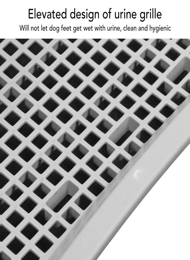 زيروديس صينية تدريب الجراء على استخدام المرحاض، مرحاض تدريب الجراء المحمول المصنوع من شبكة، مرحاض تدريب الكلاب مع عمود حائط وصينية قابلة للإزالة لحصيرة التبول للحيوانات الأليفة الكبيرة والصغيرة والمتوسطة (أسود) - Image 3