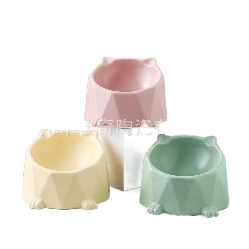 Raised Cat Bowl with Raised Stand Feeding Bowl Pet Feeding Accessory Easy Clean Bowl Floor Mat Use Food and Water Daily Feeding Indoor Feeding Home Use for Cats and Dogs Yellow fi. - Image 3
