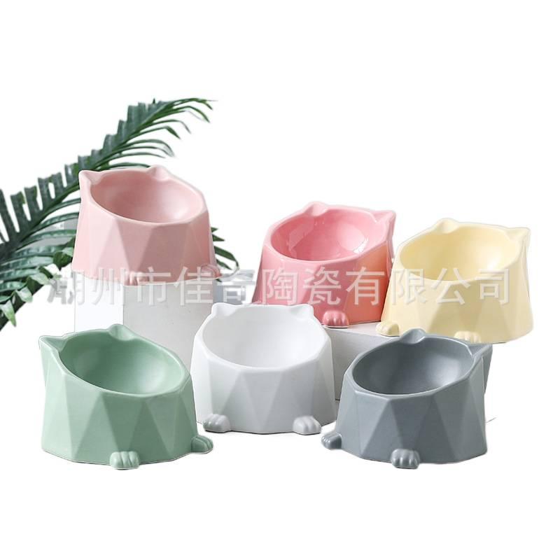 Raised Cat Bowl with Raised Stand Feeding Bowl Pet Feeding Accessory Easy Clean Bowl Floor Mat Use Food and Water Daily Feeding Indoor Feeding Home Use for Cats and Dogs Yellow fi. - Image 2