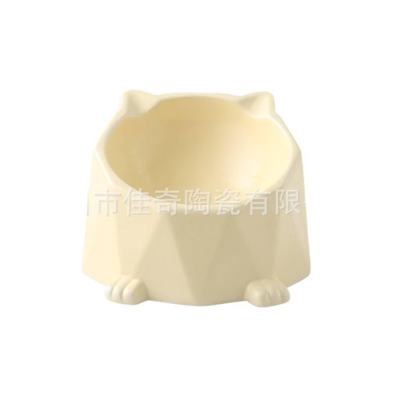 Raised Cat Bowl with Raised Stand Feeding Bowl Pet Feeding Accessory Easy Clean Bowl Floor Mat Use Food and Water Daily Feeding Indoor Feeding Home Use for Cats and Dogs Yellow fi. - Image 1