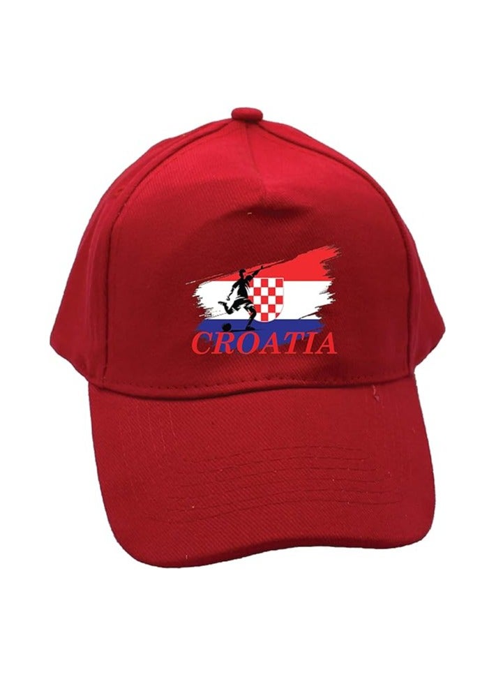 برينت شوب فور مي قبعة رياضية كرواتيا مع إغلاق فيلكرو قابل للتعديل للأطفال للجنسين - Image 1