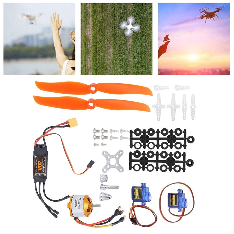 Chazcool RC Plane Motor Kit, RC Airplane Motor 2212 KV2200 Motor + 40A XT60T ESC + SG90 Servo + 6035 Propeller Accessory Kit, RC Airplane Power Kit - Image 4