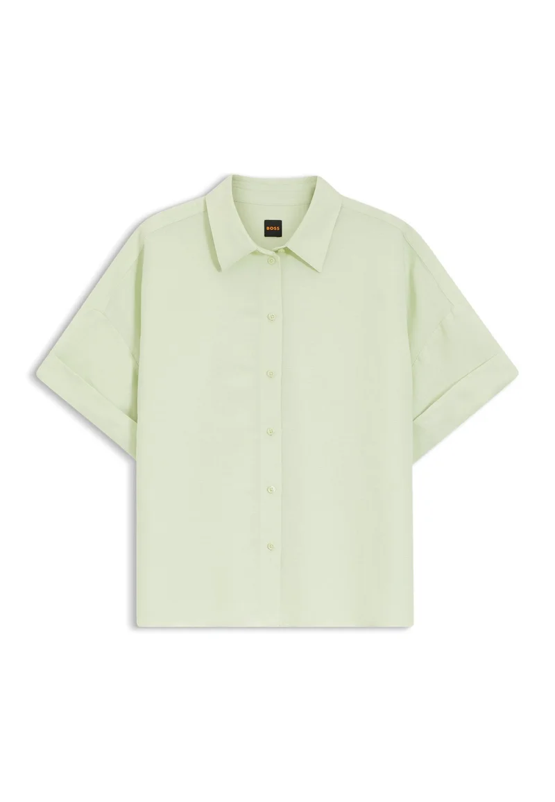 BOSS Green Regular-fit blouse with rolled cuffs for Women | Best Price UAE