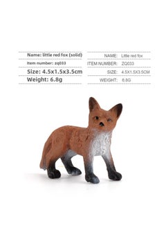 Generic Simulation Solid Wild Fox Model Red Fox Big White Fox Arctic Fox Red Fox Static Children's Hand-made Ornaments-Colour:Zq033 Little Red Fox (solid) 6.8g  - Image 1