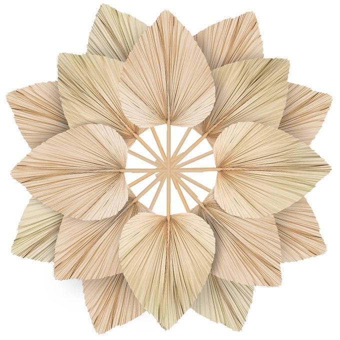 10 LARGE BULK BOHO DRIED PALM LEAVES FANS WITH STEM NATURAL TROPICAL PALM FLOWERS WEDDING VASE DECOR
