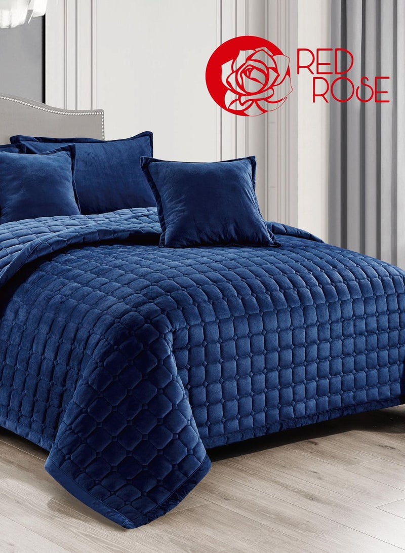ريد روز طقم لحاف مفرش سرير نفرين مخمل ناعم مضغوط نظام 6 قطع مضغوط مقاس 240x220 - Image 2