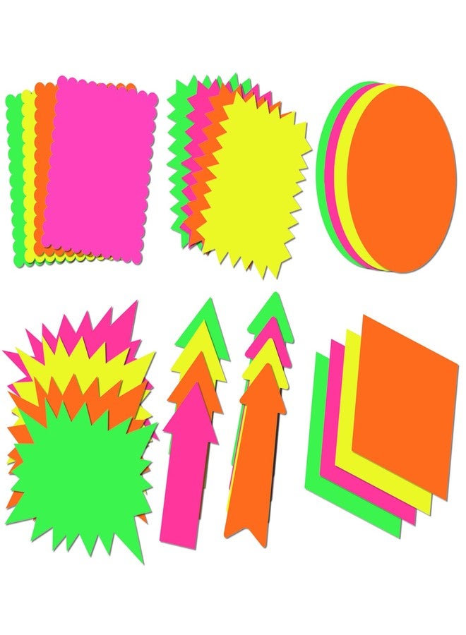 LinQuick Large 9.5x11.5in Neon Poster Board Cutouts,Burst Star Garage Sale Yard Sale Sign,Paper Signs for Science Fair Projects Decoration,School Presentation Supplies - Image 1