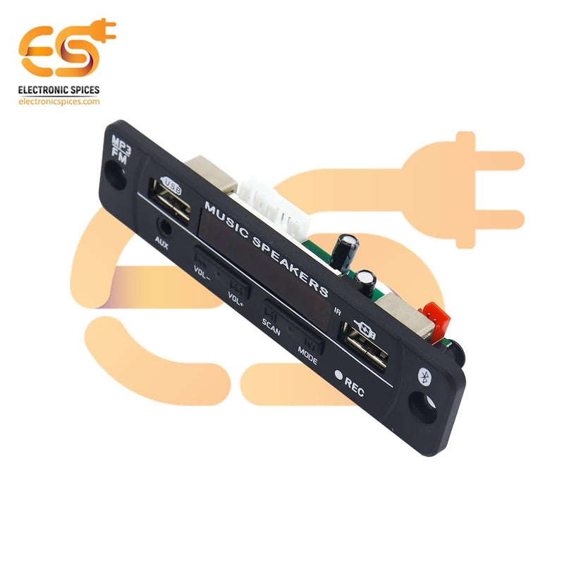 Electronicspices مشغل راديو FM وديكودر بلوتوث MP3 بمدخل USB 5V مع جهاز تحكم عن بعد - عبوة من 1 قطعة - Image 2