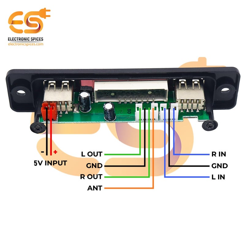 Electronicspices مشغل راديو FM وديكودر بلوتوث MP3 بمدخل USB 5V مع جهاز تحكم عن بعد - عبوة من 1 قطعة - Image 4
