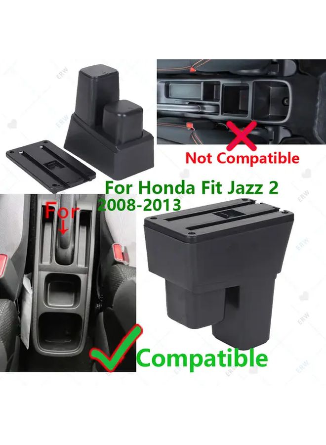 D3 Black White No USB Armrest Box For Honda Fit Jazz 2008 2013 Car Interior Accessories - Image 3
