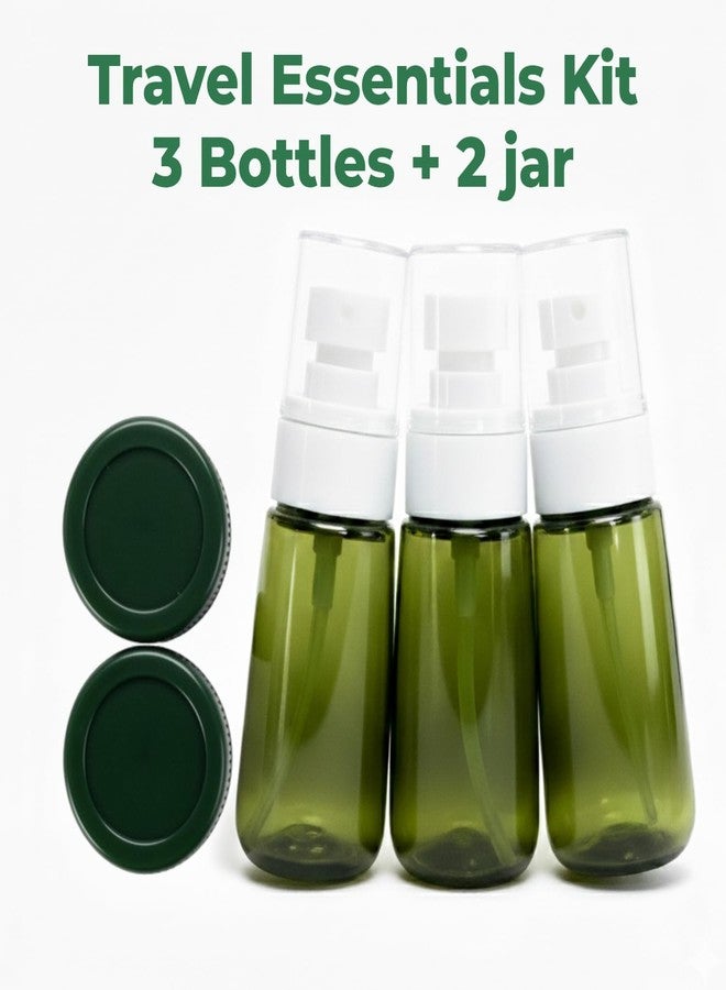 هارودز مجموعة زجاجات مستلزمات السفر من هارودز مع حقيبة شفافة (أخضر) | مجموعة عبوات صغيرة قابلة لإعادة التعبئة | ملحقات سفر مانعة للتسرب للشامبو واللوشن ومستحضرات التجميل - Image 2