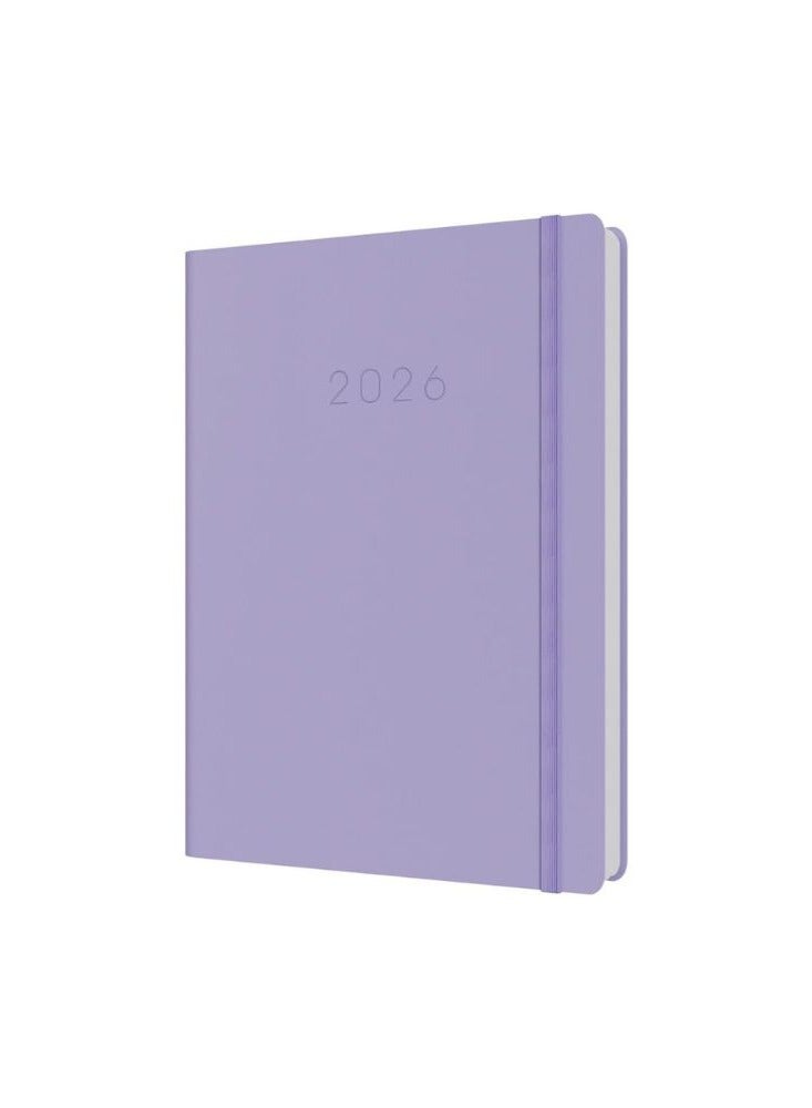 Collins - Legacy - 2026 12 Month Calendar Year Planner, Day-To-Page with 1/2 Hourly Appointments Diary, A5 Hard Cover - Lilac (CL51.55-26) - Image 1