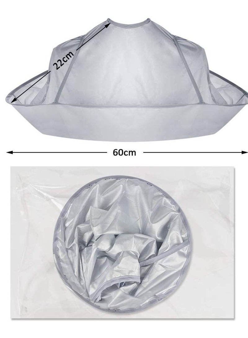 KASTWAVE Hair Cutting Cape Umbrella, Hairdressing Cloak Beard Shaving Waterproof Hairdressing Kit Haircut Accessories Salon Barber, Hair Cutting Waterproof Cloth Perm Hair Dyeing Clothing Gray - Image 4