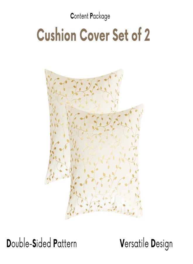 RD TREND Velvet Cushion Covers, 40 x 40 cm/16 x 16 inches, Pack of 2,250 TC, Side Zipper (Cream) - Image 5
