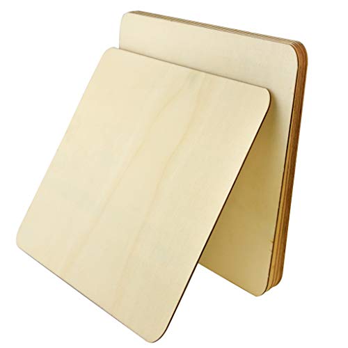 obmwang 6 Pieces 8 x 8 inch Unfinished Square Blank Wood Pieces Wooden Square Cutouts for DIY Crafts, Coasters, Pyrography, Painting, Photo Props and Decorations - Image 1