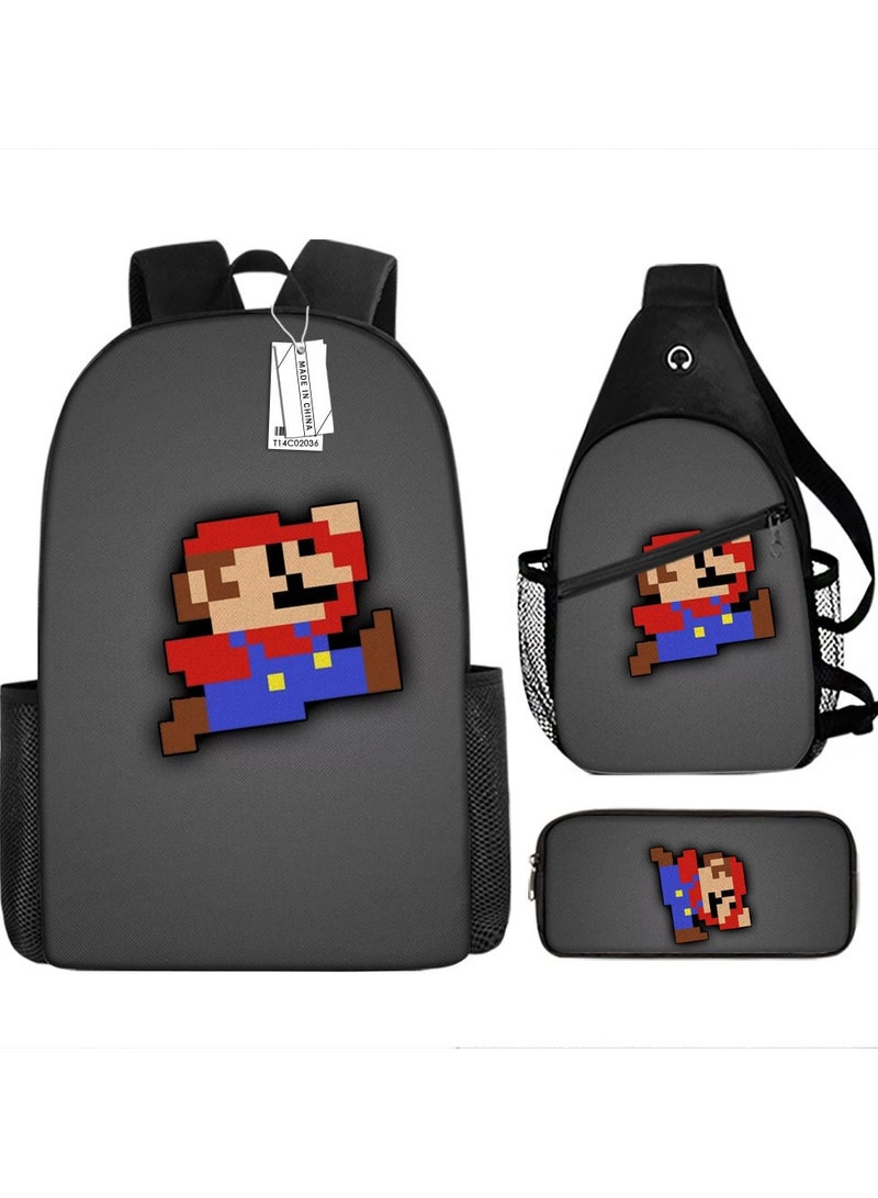 Anime cartoon backpack three-piece set