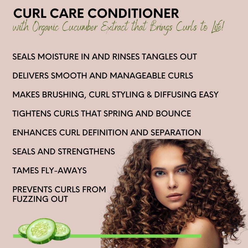 DermOrganic Curl Conditioner - Detangles, Greater Curl Separation and Bounce, Controls Frizz, Adds Shine & Volume, 17 oz - Image 3