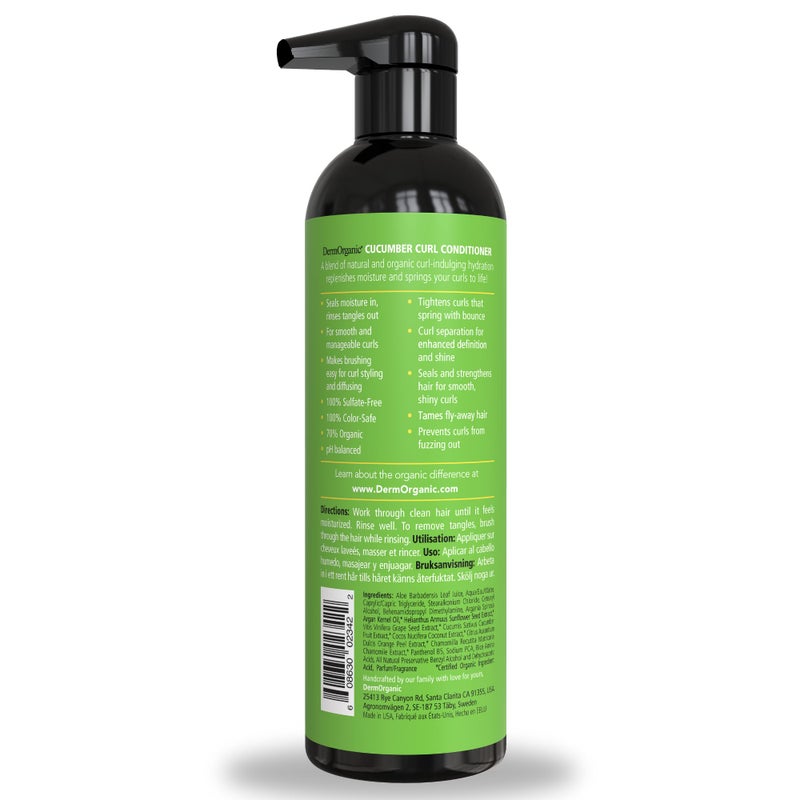 DermOrganic Curl Conditioner - Detangles, Greater Curl Separation and Bounce, Controls Frizz, Adds Shine & Volume, 17 oz - Image 2