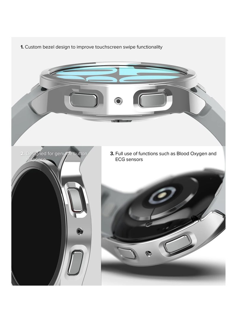 Ultra Hybrid Case Screen Protective Cover Designed for Samsung Galaxy Watch 6 (40mm) - Silver - Image 4