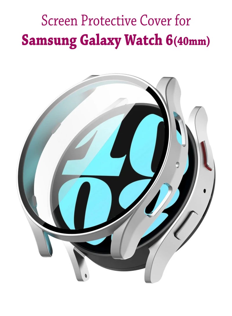 Ultra Hybrid Case Screen Protective Cover Designed for Samsung Galaxy Watch 6 (40mm) - Silver - Image 1