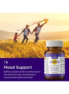 Aurite Saffron Supplement ; Stress Management Herbal Mood Support Long Term Memory For Women & Men. 30 Count Vegetarian Friendly Non Gmo Gluten Free Soy Free  - Image 4