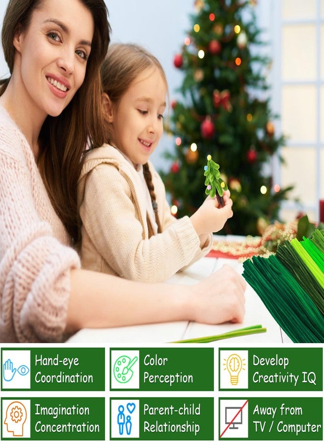 Yalumo Pipe Cleaners Craft Supplies, Green Pipe Cleaners Bulk, 360 Pieces 12 Inch Fuzzy Chenille Stems Sticks Set for Creative Fun Stuff Decorations Projects, Arts and Crafts for Kids and Adults - Image 5