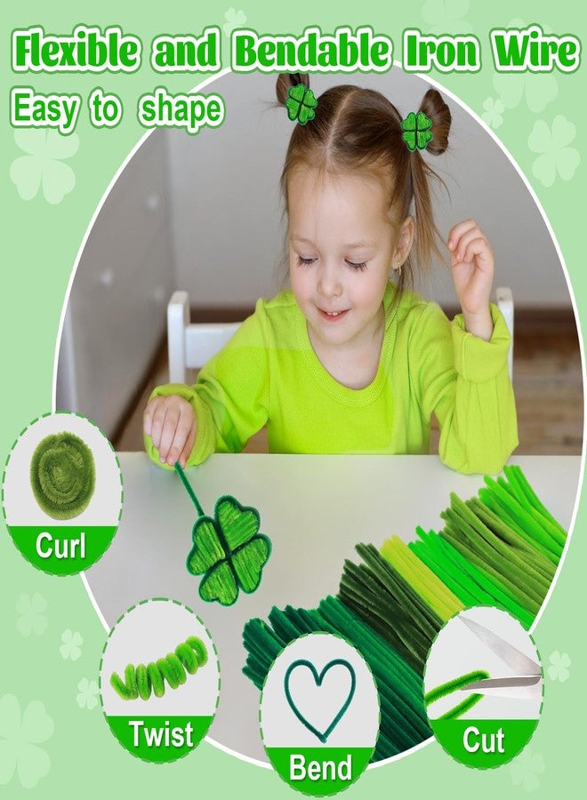 Yalumo Pipe Cleaners Craft Supplies, Green Pipe Cleaners Bulk, 360 Pieces 12 Inch Fuzzy Chenille Stems Sticks Set for Creative Fun Stuff Decorations Projects, Arts and Crafts for Kids and Adults - Image 4