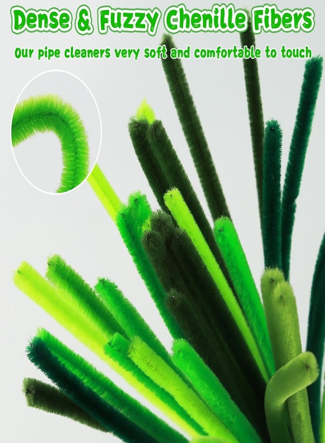 Yalumo Pipe Cleaners Craft Supplies, Green Pipe Cleaners Bulk, 360 Pieces 12 Inch Fuzzy Chenille Stems Sticks Set for Creative Fun Stuff Decorations Projects, Arts and Crafts for Kids and Adults - Image 3