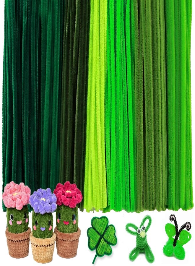 Yalumo Pipe Cleaners Craft Supplies, Green Pipe Cleaners Bulk, 360 Pieces 12 Inch Fuzzy Chenille Stems Sticks Set for Creative Fun Stuff Decorations Projects, Arts and Crafts for Kids and Adults - Image 1