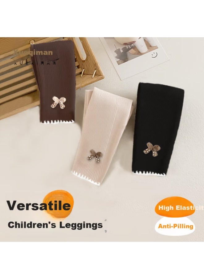Xueximan Girls' Thickened Thermal Leggings Autumn Winter Baby Fleece Lined Pants Warm Outerwear For Kids - Image 1