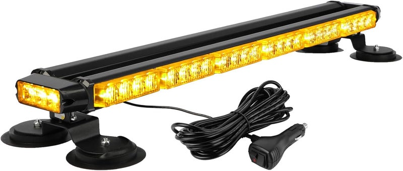 ASPL 29.5" 54 LED Strobe Light Bar Double Side Flashing High Intensity Emergency Warning Flash Strobe Light with Magnetic Base for Safety Construction Vehicles Tow Trucks Pickup (Amber) - Image 1