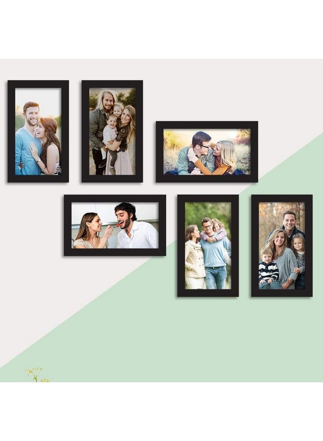 Art Street Prague Set of 6 Black Wall Photo Frame, Picture Frame for Home Decor (Size - 6x10 Inchs) - Image 1