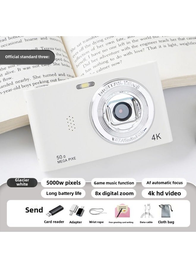Generic - Ccd Digital Camera Hd Camera Student Small Hd Travel Entry Campus Retro Travel Card Machine-Body Color:Ivory White  - Bare Metal (cannot Take Pictures Without Memory Card) - Image 1