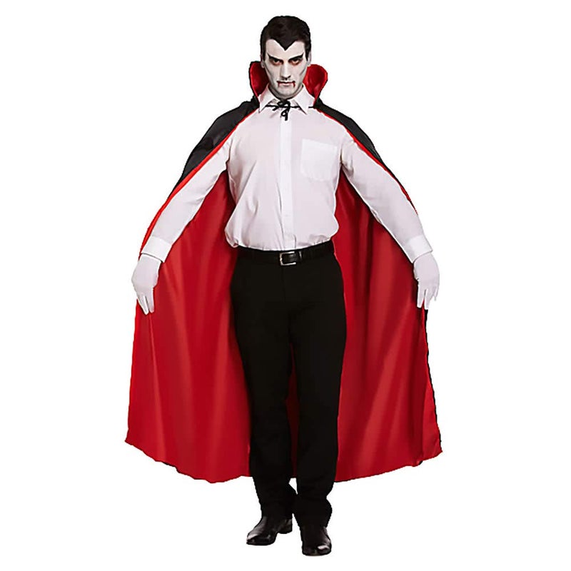 Caprilite 80cm Children's Halloween Black Red Reversible Vampire Cape Devil Cloak Kids Fancy Dress Costume UK