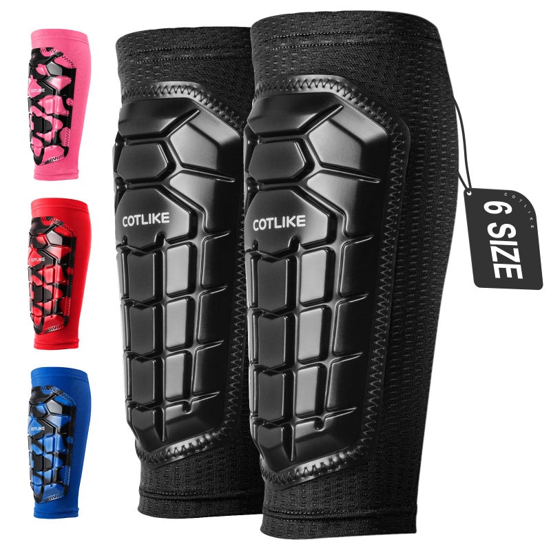 COTLIKE Soccer Shin Guards Kids Youth, Shin Guard Sleeves for Boys Girls Adults Men Women, Protective Soccer Equipment for 2-18 Years Old Boys Girls, High Impact Resistant Breathable Comfortable - S - Image 1
