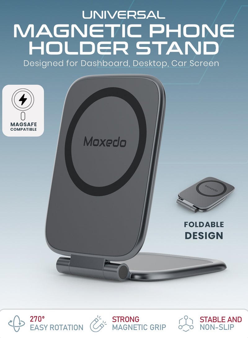 Moxedo Magnetic Phone Holder Stand Foldable for Dashboard, Desktop and Car Screen Compatible for iPhone 16 15 14 13 12 Pro Max/Pro/Mini - Image 2